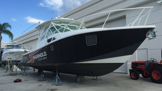 Boat hauled out at Marina