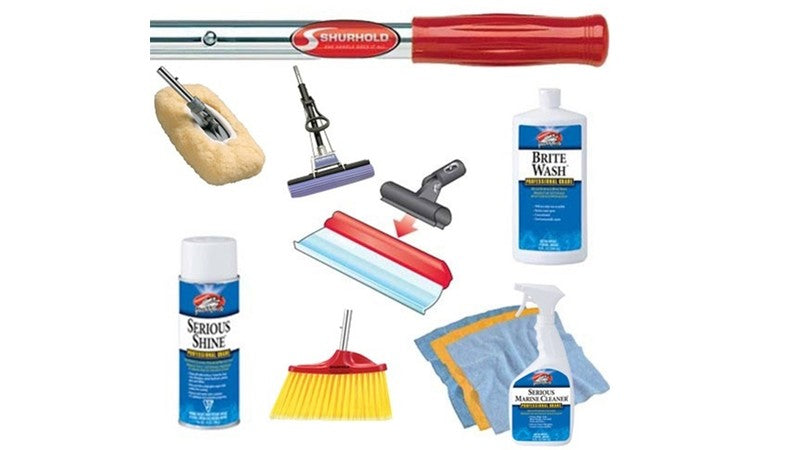 Shurhold Marine Maintenance Kit - Intermediate Boat Detailing Set With Telescoping Handle