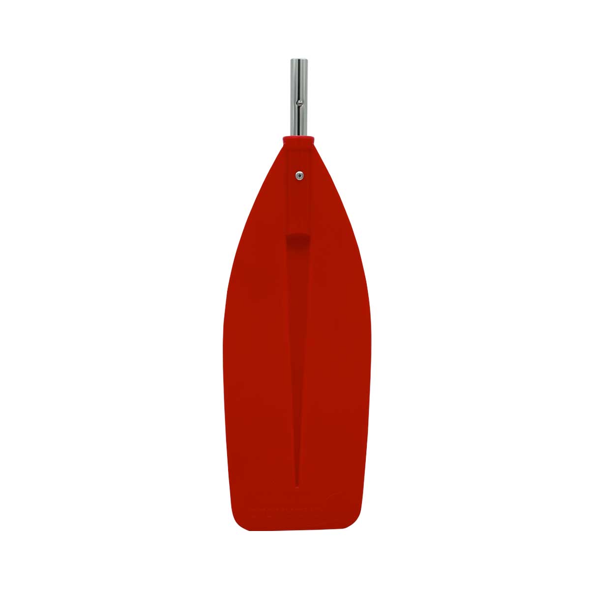 The Shurhold Industries, Inc. Paddle features a red plastic blade and a metal shaft segment at the top, photographed on a white background. This paddle is a useful safety item for engine emergencies while on the water.