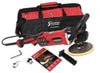 The Shurhold Industries Pro Rotary Polisher Max Pack in red and black, shown with handle, wrench, manual, and matching bag, is perfect for use with Buff Magic Compound or Pro Polish Sealant.