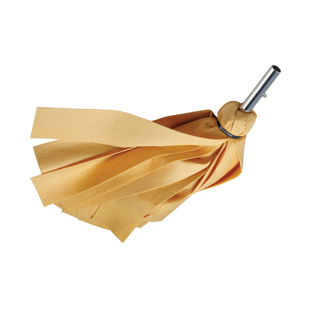 The Deluxe Water Sprite Mop by Shurhold Industries, Inc. features tan PVA wide, flat strips and a metal connector for effective cleaning and easy replacement.
