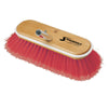 The Classic 10 Inch Deck Brush by Shurhold Industries, Inc. features durable red bristles, a metal attachment point for a Shurhold handle, and displays the Shurhold logo on top.