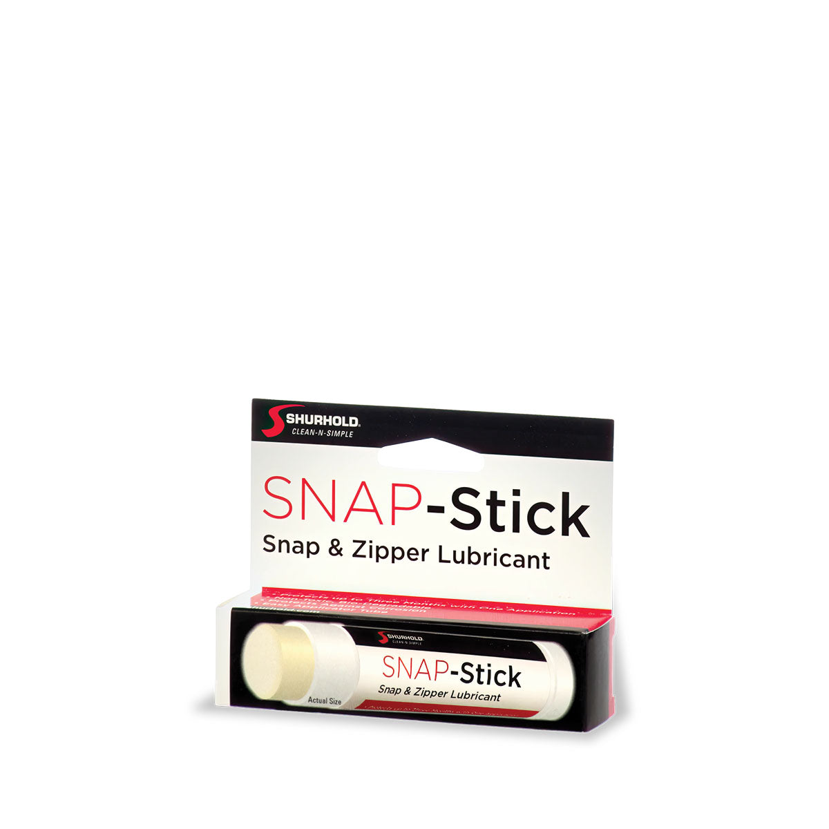 A tube of Snap Stick by Shurhold Industries, Inc. in packaging, labeled for cleaning, corrosion protection, and easy application.