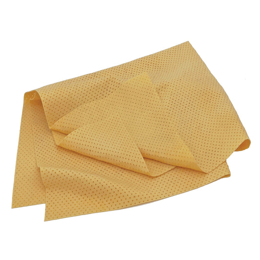 A folded, yellow Deluxe Water Sprite Towel by Shurhold Industries, Inc., made of ultra-absorbent, mold and mildew-resistant material, is shown on a white background.