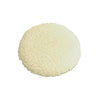 The Shurhold Industries Buff Magic Compounding Pad is a round, cream-colored pad with a soft texture—ideal for your Dual Action Polisher to remove light oxidation. Displayed on a white background.