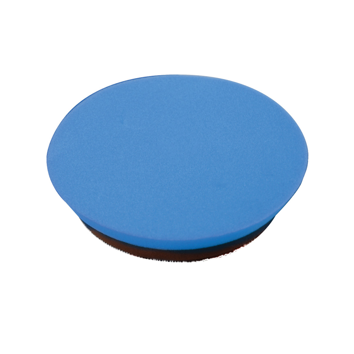 A round, flat, blue Buff Magic Heavy Oxidation Pad with a black base by Shurhold Industries, Inc. is shown on a white background—designed for use with the Shurhold Dual Action Polisher PRO to tackle severe oxidation.