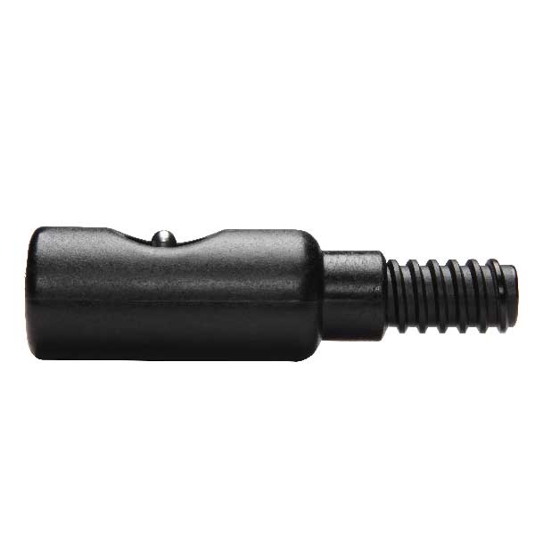 A Shurhold Industries, Inc. Threaded Adapter is shown on a white background, featuring black plastic construction with ribbed strain relief and a side metal contact. Compatible with the SHUR-LOK System.