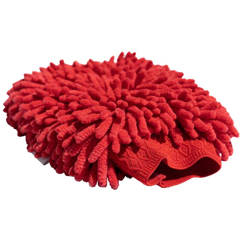 The Shurhold Industries Chenille Microfiber Premium Scratch-Free Wash Mitt has textured, noodle-like chenille fibers and a hand opening, ideal for gentle, scratch-free washing.
