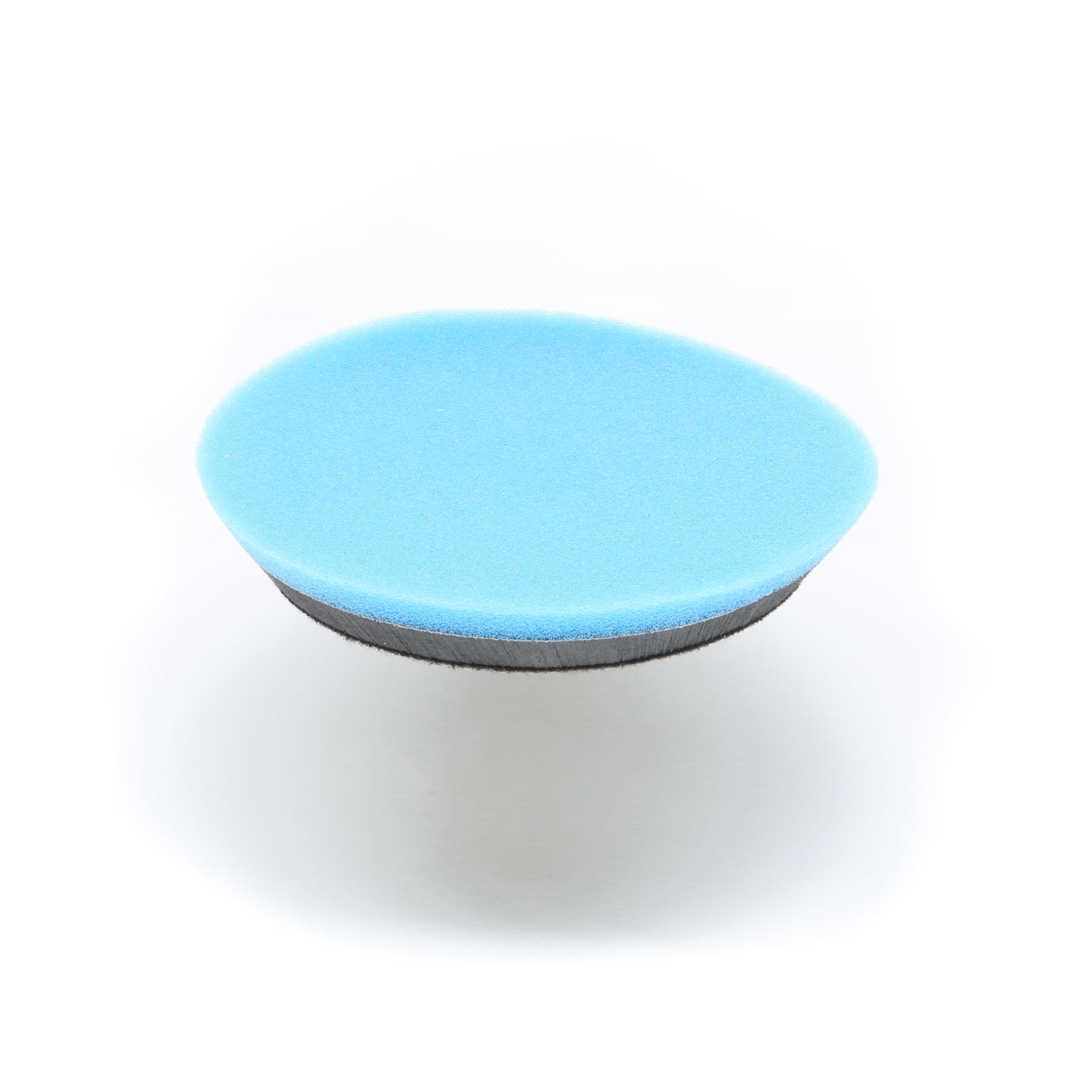 A blue, circular Buff Magic Heavy Oxidation Pad by Shurhold Industries, Inc. with a black base is shown on a white background, perfect for removing severe oxidation with the Shurhold Dual Action Polisher PRO.