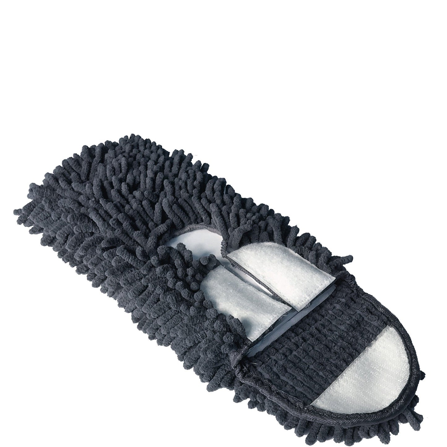 The Shurhold Industries, Inc. Microfiber Pad Base Cover features black chenille textured microfiber with an open pocket and interior lining, ensuring a streak-free finish when used with your Swivel Pad Base.
