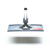 Rectangular gray Swivel Pad Base by Shurhold Industries, Inc., with a central metal handle, compatible with Shurhold attachments, and brand label on the right side, pictured against a white background.