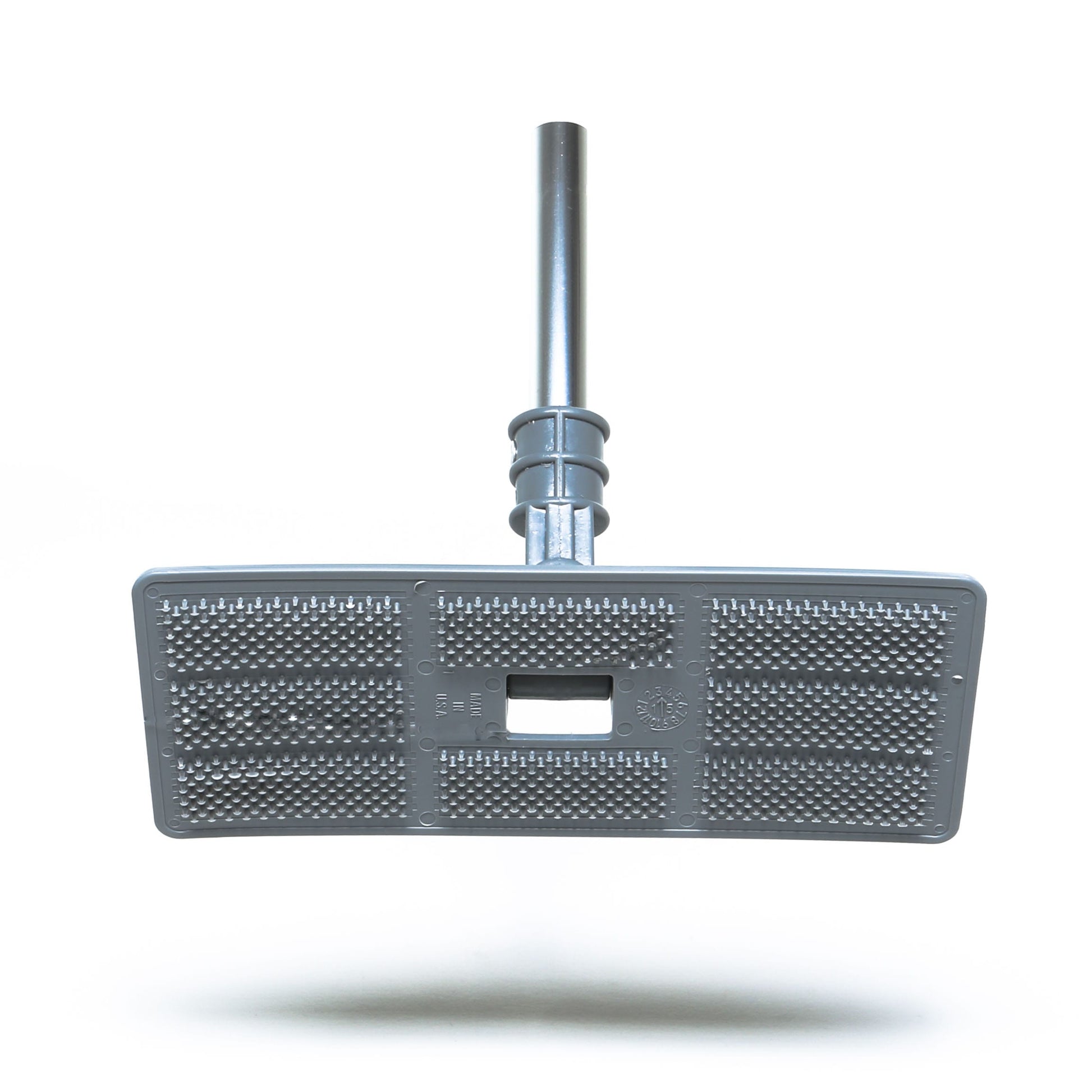 The Shurhold Industries, Inc. Swivel Pad Base is a gray, rectangular plastic base with a textured surface and central handle, designed for use with scrubber pads and compatible with Shurhold attachments, shown against a white background.