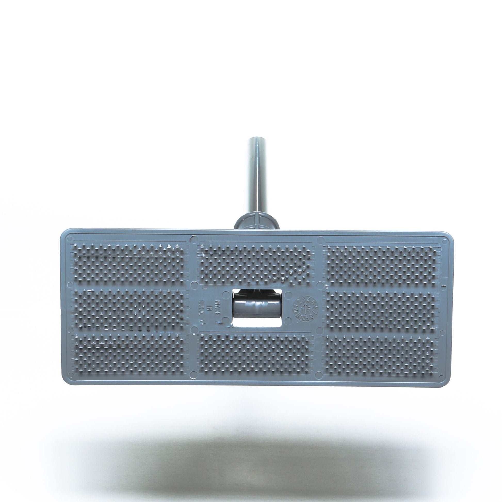 The Swivel Pad Base by Shurhold Industries, Inc. is a rectangular gray pad with a textured surface and central slot, shown attached to a metal handle against a white background.