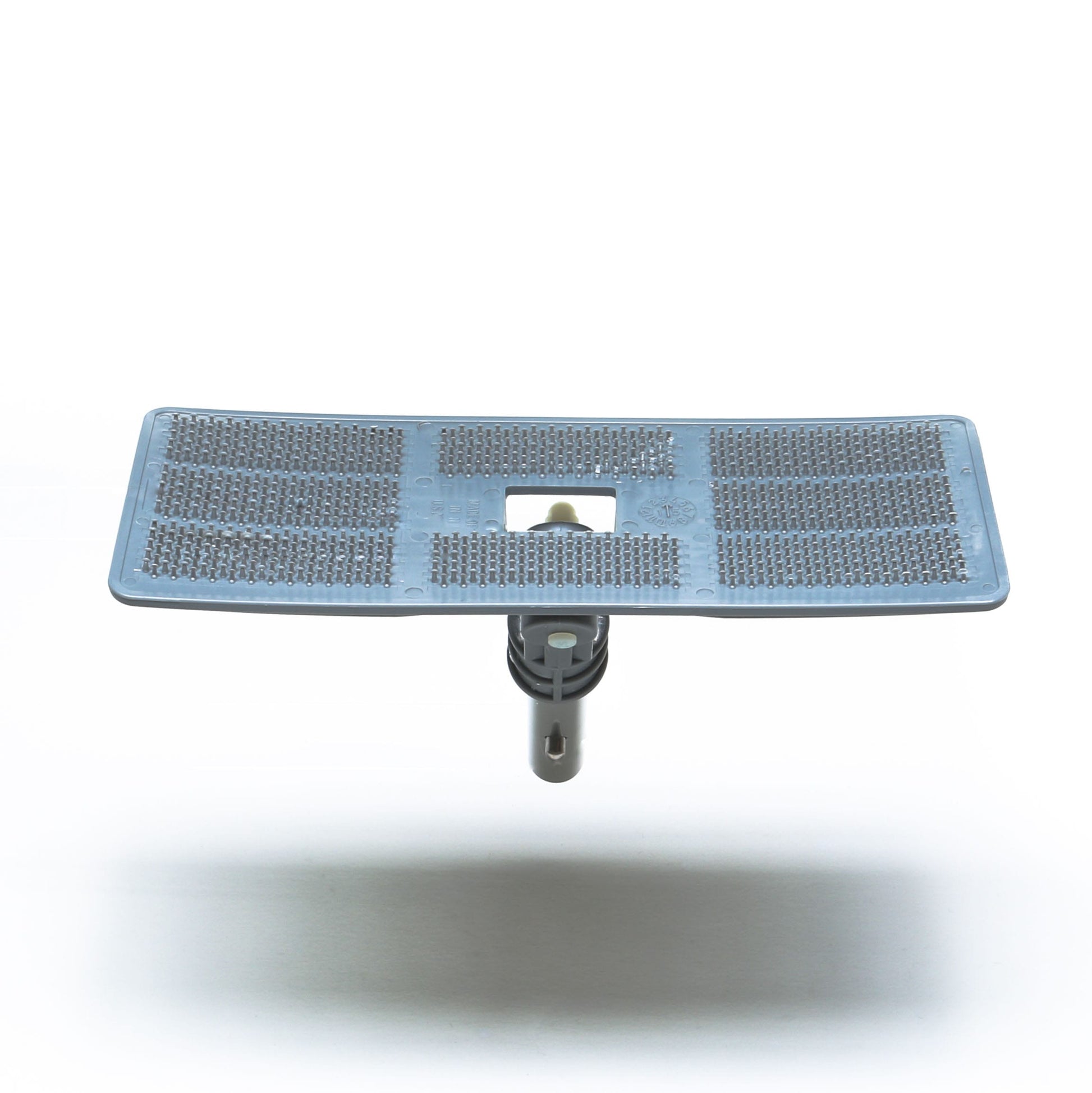 The Shurhold Industries, Inc. Swivel Pad Base features a translucent gray rectangular gridded plastic top with a central cutout on a cylindrical metal base, compatible with various Shurhold attachments.
