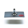 Gray rectangular scrubber pad head with central handle connector and red Shurhold logo, designed for use with the Shurhold Industries, Inc. Swivel Pad Base and other compatible attachments for versatile cleaning tasks.