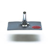The Swivel Pad Base by Shurhold Industries, Inc. is a grey rectangular cleaning pad holder with a central metal tube attachment, compatible with Shurhold accessories and scrubber pads, featuring the red Shurhold logo on the right side.