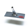 A gray rectangular Swivel Pad Base cleaning tool head with a metal attachment tube, branded by Shurhold Industries, Inc., for use with various Shurhold attachments and scrubber pads, is displayed on a white background.