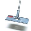 A Shurhold Industries Swivel Pad Base floor mop head, featuring a gray rectangular base and metal handle, compatible with Shurhold attachments and scrubber pads, is shown against a white background.