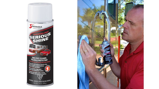Shurhold Serious Shine being used to clean an RV.