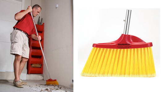 SKU #120 Shurhold Angled Floor Broom in use