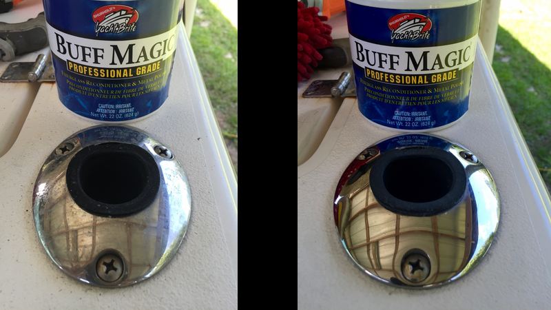 Buff Magic Before and After Polishing of stainless steel