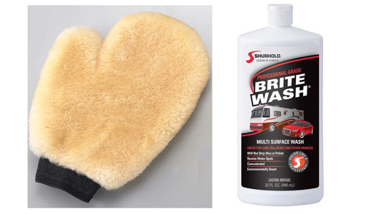 Shurhold Wash Mitt and Brite Wash Soap.