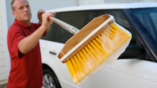 Close up of soapy brush