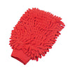 The Shurhold Industries, Inc. Chenille Microfiber Premium Scratch-Free Wash Mitt, with red chenille fibers and a noodle-like texture, lies flat on a white background—perfect for scratch-free washing.