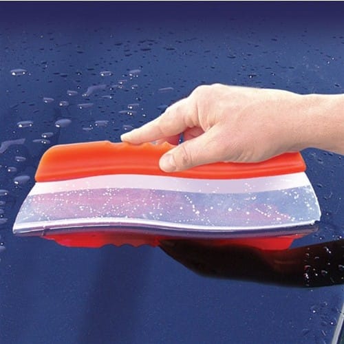 Shurhold Flexible Water Blade being used to dry surface