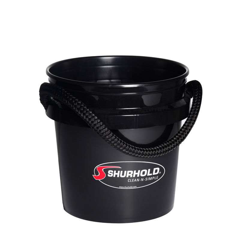 Shurhold - Rope Handle Bucket - 3.5 Gallon Black - World's Best Bucket for Boat, Car, or RV