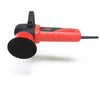 A Shurhold Industries, Inc. Dual Action Polisher in red and black, featuring a circular sanding pad and side handle for high-gloss finishes, is shown against a white background.