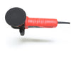 A red and black Shurhold Industries, Inc. Dual Action Polisher with a round sanding pad, designed for a high-gloss finish, is shown against a white background.