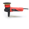 A Dual Action Polisher by Shurhold Industries, Inc., in red and black with a round sanding pad and side handle, designed for high-gloss finishes, is shown on a white background.