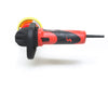 A Shurhold Industries, Inc. Dual Action Polisher in red and black, featuring a handle and power cord for a high-gloss finish, is shown lying on a white background.