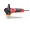 The Shurhold Industries, Inc. Dual Action Polisher, shown from the side on a white background, features a red and black design with a yellow polishing pad and is built for a high-gloss finish.