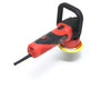 The Shurhold Industries, Inc. Dual Action Polisher is a red and black handheld sander with a round sanding disc and side handle, designed for a high-gloss finish, shown on a white background.