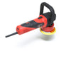 The Shurhold Industries, Inc. Dual Action Polisher in red and black features a circular sanding pad and power cord, ideal for high-gloss finishes, shown on a white background.