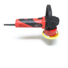 A Shurhold Industries, Inc. Dual Action Polisher with a yellow foam pad rests on a white background, ideal for achieving a high-gloss finish.