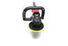 A refurbished Pro Rotary Polisher from Shurhold Industries, Inc. with a yellow and black pad is photographed on a white background, showcasing its professional-grade design for tackling surface imperfections.