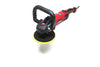 A refurbished Shurhold Industries, Inc. Pro Rotary Polisher with a yellow pad and red and black design tackles surface imperfections, shown on a white background.