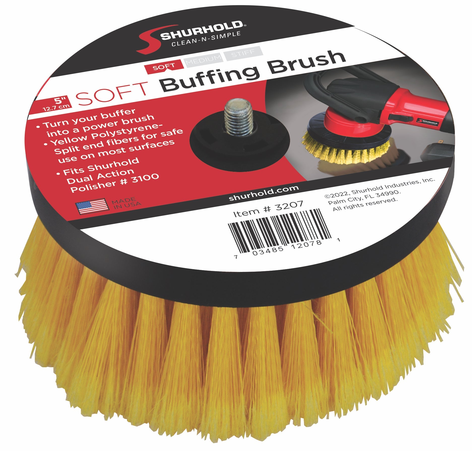 6 1/2 Dual Action Polisher Scrub Brush - Shurhold - Shurhold Industries,  Inc.