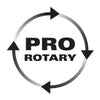 A circular arrow encircles the bold black text PRO ROTARY, representing the Refurbished Pro Rotary Polisher by Shurhold Industries, Inc.—a professional tool built to tackle surface imperfections with ease.
